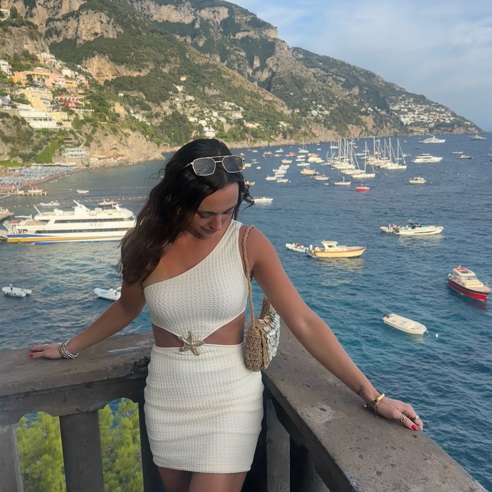 One shoulder cut out dress
